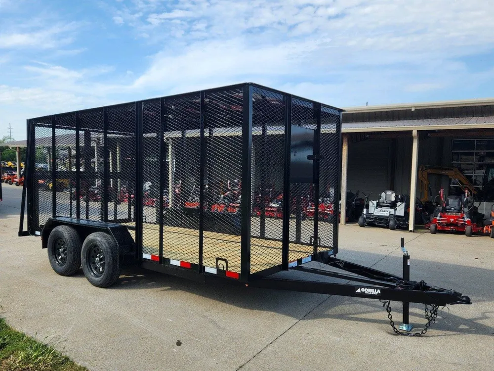 6.4×14 Straight Deck Utility Trailer 6ft Mesh Sides with Metal Roof (2) 3,500lb Axles — view 8