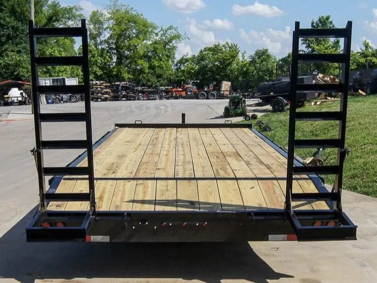 8.5×20 Deckover I-Beam Trailer (2) 5,200lb Axles Stand-Up Ramps 10k GVWR — view 6