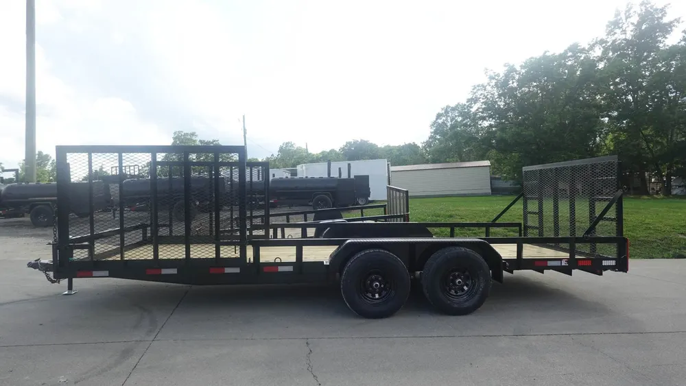 7×20 Heavy Duty Straight Deck Utility Trailer (2) 5,200lb Axles With (2) Side Gates 10K GVWR — view 3