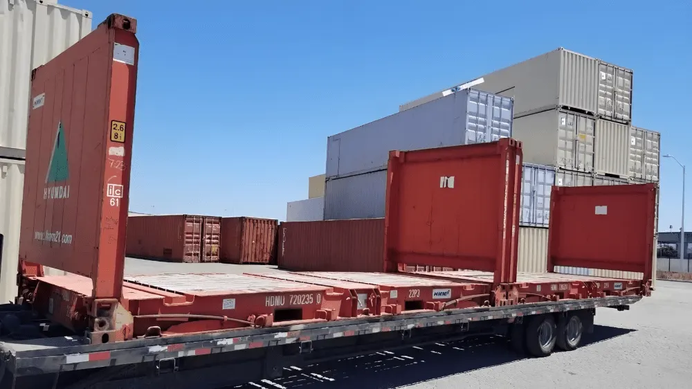 20-Fuß-Flatrack-Container, gebraucht und klappbar
