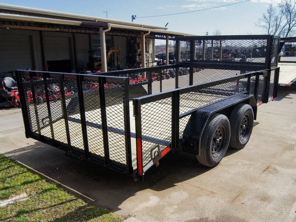7×14 Powder Coated Dovetail Utility Trailer Stacked Baskets (2) 3,500lb Axles — view 7
