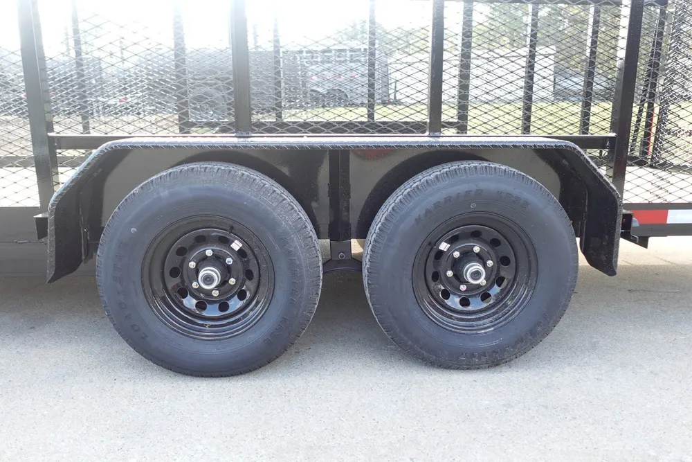 7×20 Heavy Duty Dovetail Utility Trailer 4ft Mesh Sides (2) 3,500lb Axles — view 5