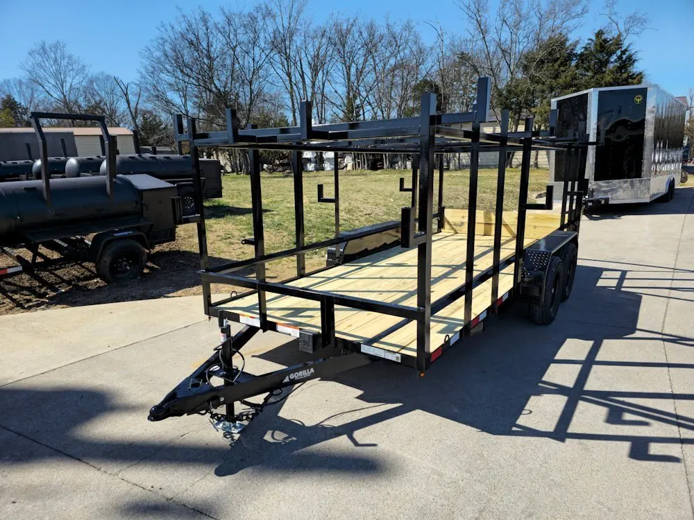 6.4×16 Straight Deck Tandem Utility Trailer 4.5ft Ladder Racks — view 3