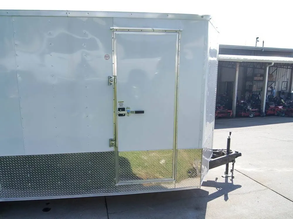 7×20 Enclosed Trailer White – Silver ATP Barn Door (2) 3500lb Axles — view 6