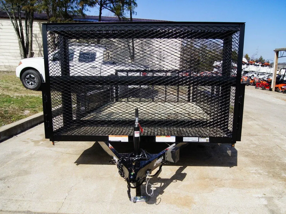 7×14 Powder Coated Dovetail Utility Trailer Stacked Baskets (2) 3,500lb Axles — view 2