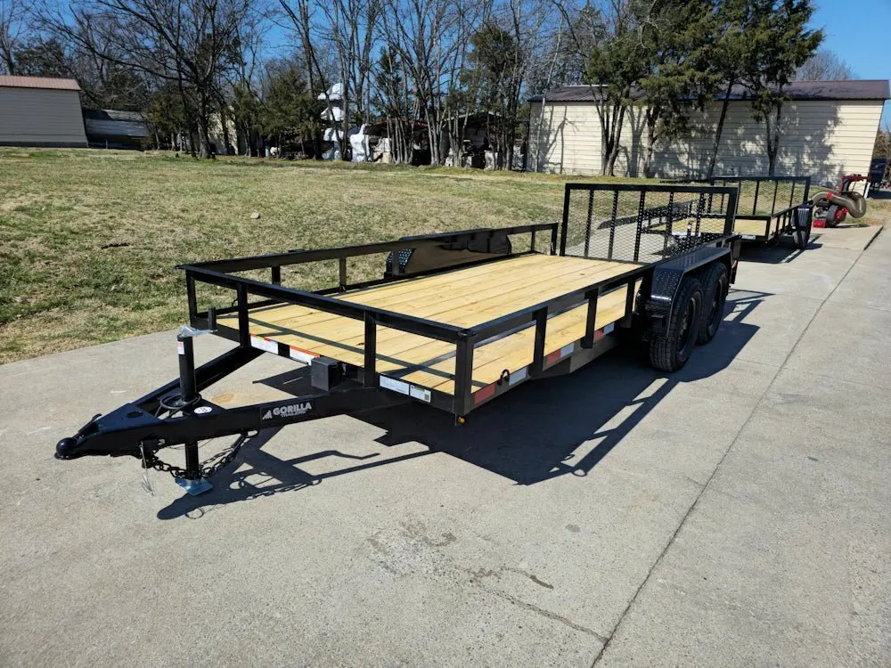 6’4″ x 16 Utility Trailer Double Axle Dovetail With Gate Powder Coated (2) 3500lb Axles — view 12