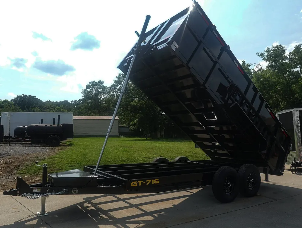 7×16 Telescopic Dump Trailer with 4ft Sides (2) 7K Axles 14k GVWR — view 10