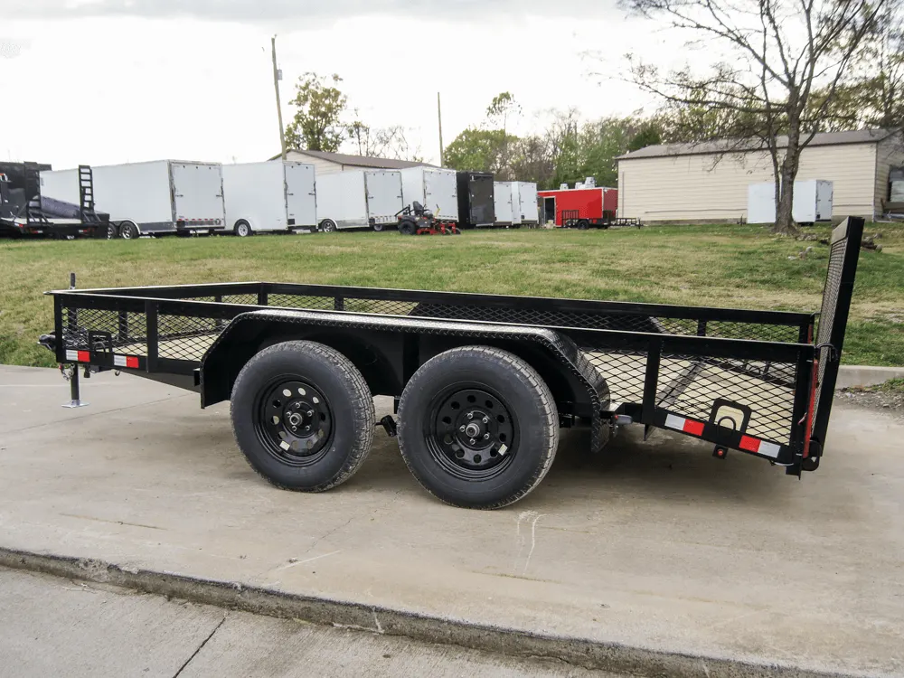6.4×12 Dovetail Utility Trailer with 1ft Mesh Sides (2) 3,500lb Axles — view 2