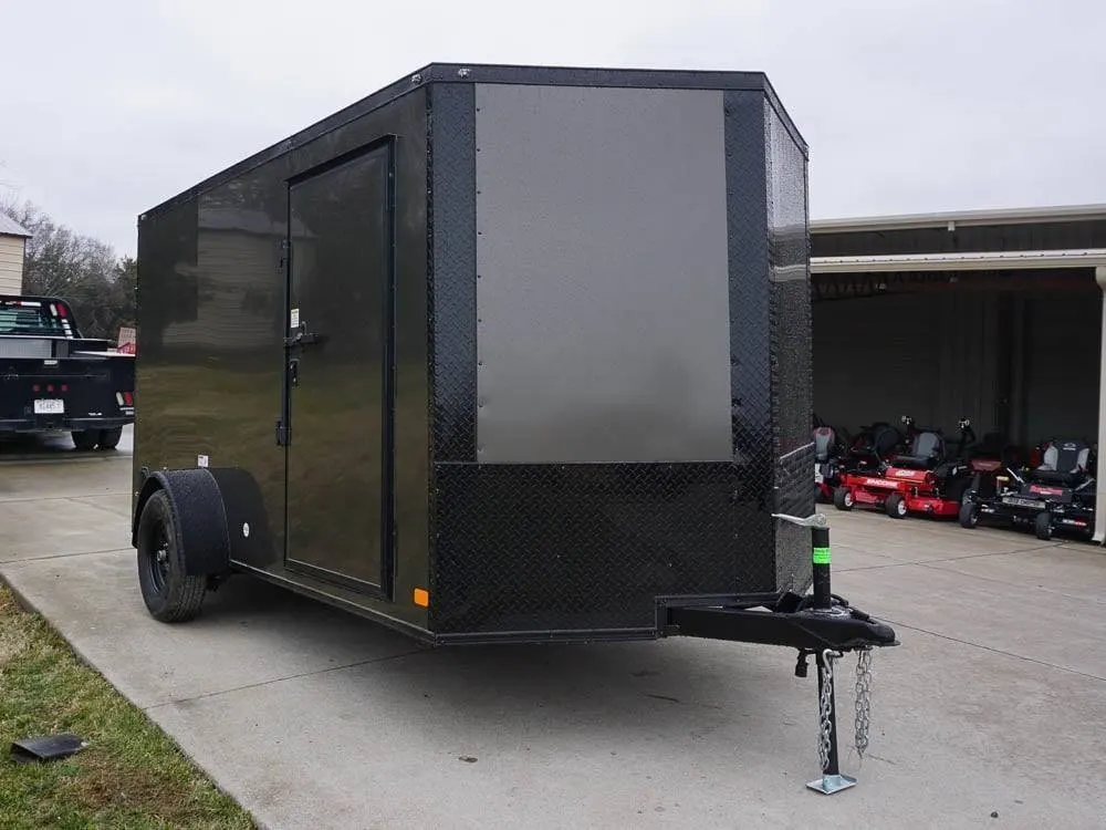 7×12 Enclosed Trailer Charcoal V-Nose Blackout Package 3,500lb Axle Storage — view 9