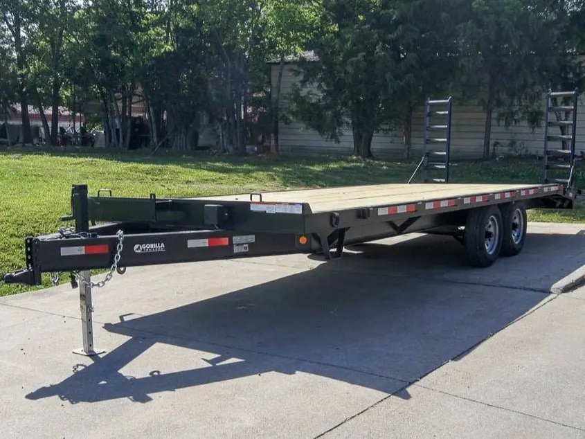 8.5×20 Deckover I-Beam Trailer (2) 5,200lb Axles Stand-Up Ramps 10k GVWR — view 3