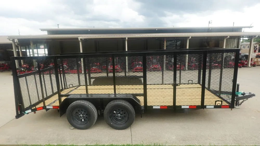 6.4×16 Dovetail Utility Trailer with 4ft Mesh Side (2) 3,500lb Axles — view 3