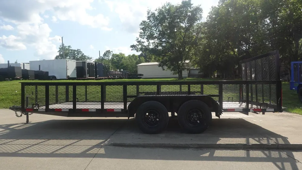 6.4×18 Utility Trailer with 2FT Mesh Sides & Gate (2) 3,500LB Axles GVWR 7K — view 7