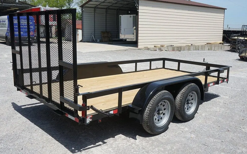 Utility Trailer 6.4′ x 14′ Spring Assist A-Frame Tall Gate Double Axle 7K GVWR — view 6