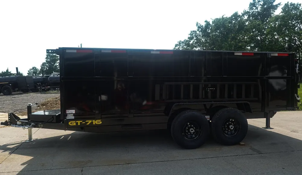 7×16 Telescopic Dump Trailer with 4ft Sides (2) 7K Axles 14k GVWR — view 3