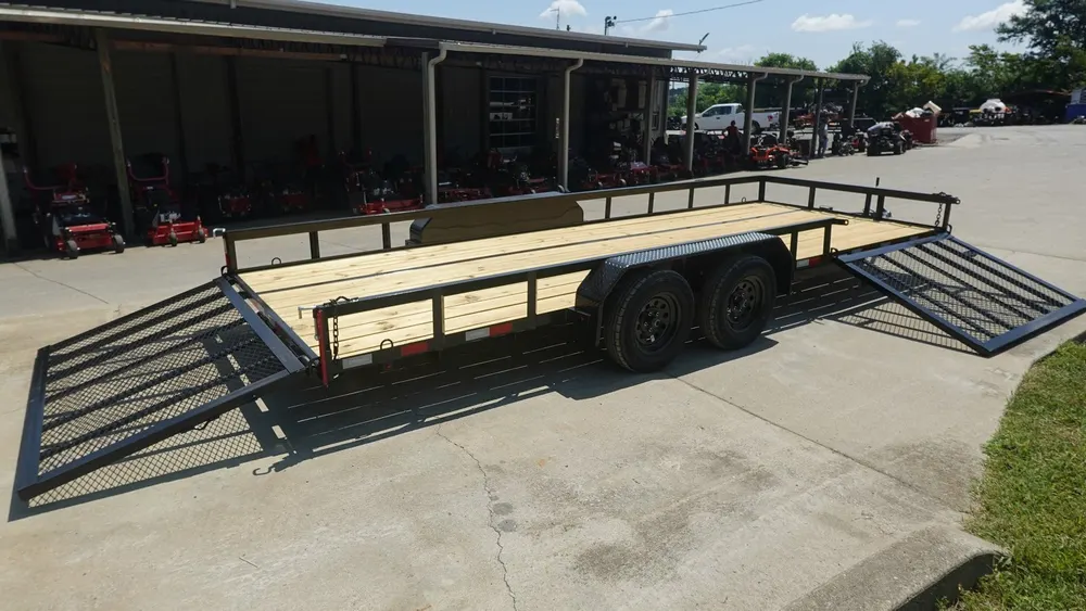 7×20 Powder Coated Straight Deck Utility Trailer with Side Gate (2) 3,500lb Axles — view 12