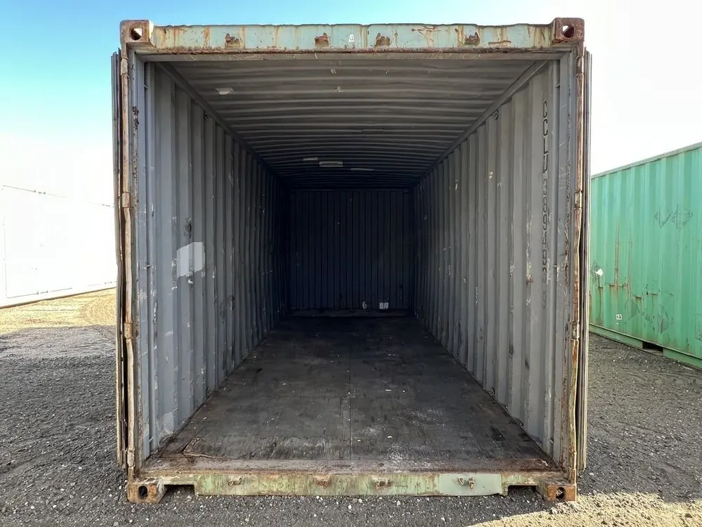 20-Fuß-Lagercontainer Standardhöhe, petrol, WWT