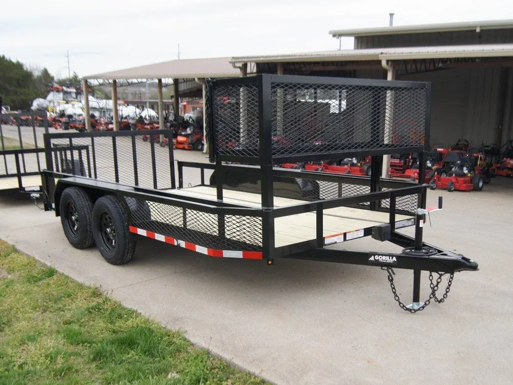 6.4×14 Powder Coated Dovetail Utility Trailer with Elevated Basket (2) 3500lb Axles — view 8