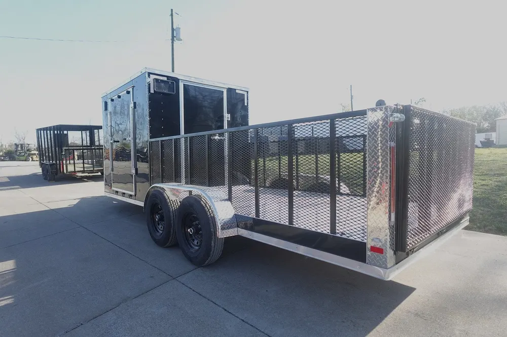 7×20 Black Hybrid Enclosed Trailer ATP Floor (2) 7K Axles — view 9