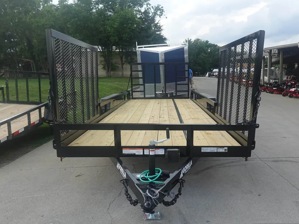 7×20 Heavy Duty Straight Deck Utility Trailer (2) 5,200lb Axles With (2) Side Gates 10K GVWR — view 2
