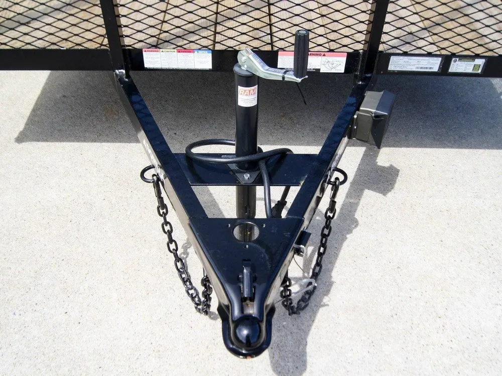 7×16 Powder Coated Straight Deck Utility Trailer with 6ft Mesh Sides (2) 3500lb Axles — view 11