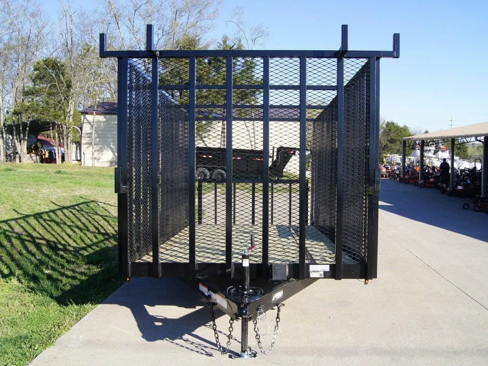 7×16 Dovetail Utility Trailer with 6ft Mesh Sides and Ladder Racks (2) 5,200lb Axles — view 2
