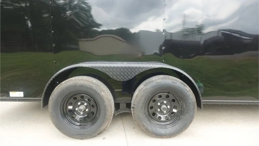 7×16 Enclosed Trailer Black V-Nose Blackout Pkg Tandem Axle Storage 6.4 Interior Height — view 10