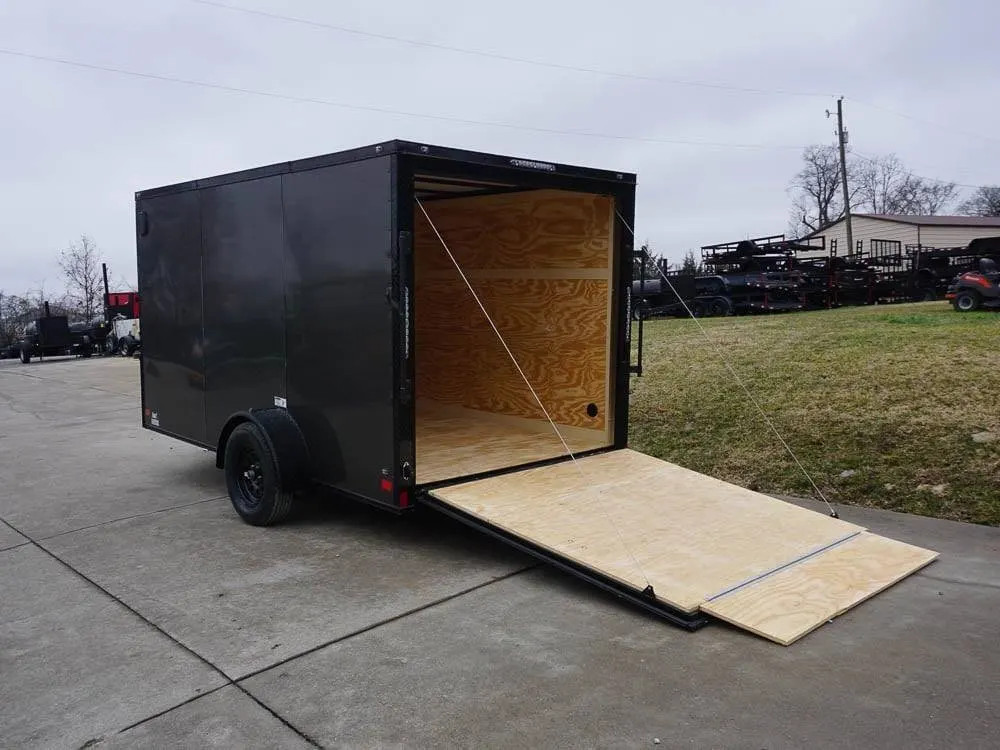7×12 Enclosed Trailer Charcoal V-Nose Blackout Package 3,500lb Axle Storage — view 11
