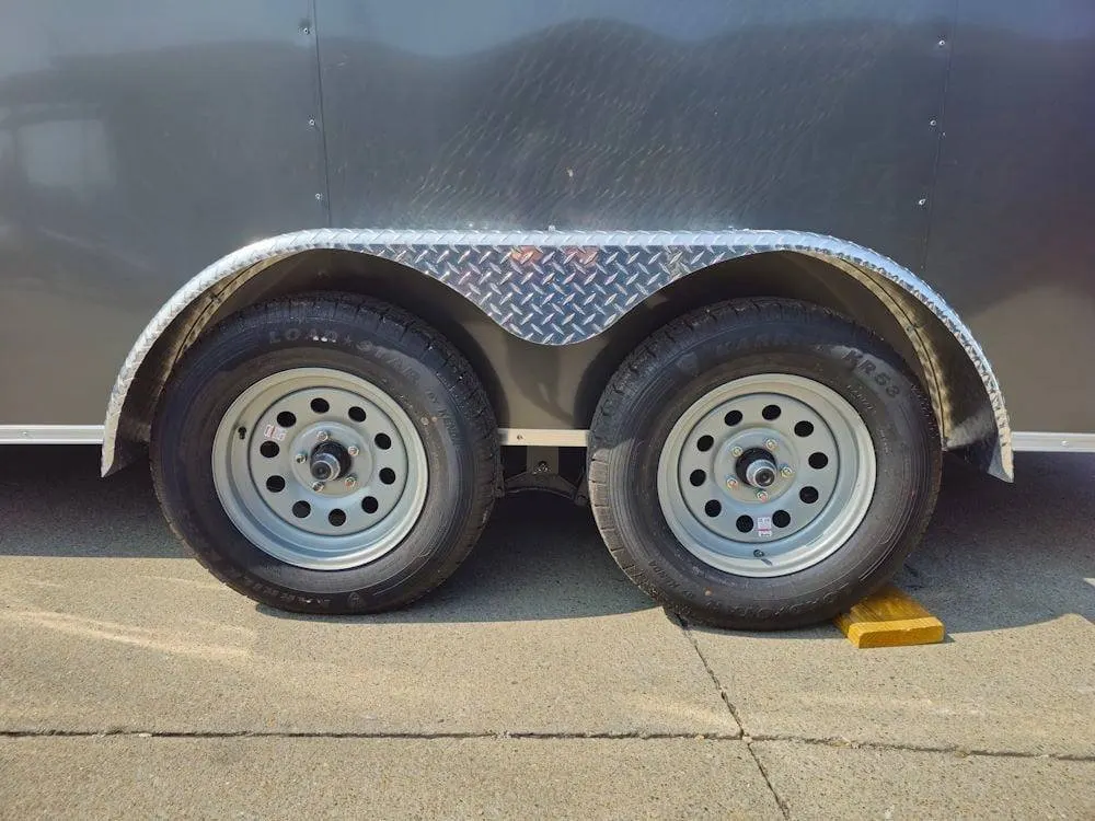 7×16 Charcoal V-Nose Enclosed Storage Trailer (2) 3,500lb Axles — view 9