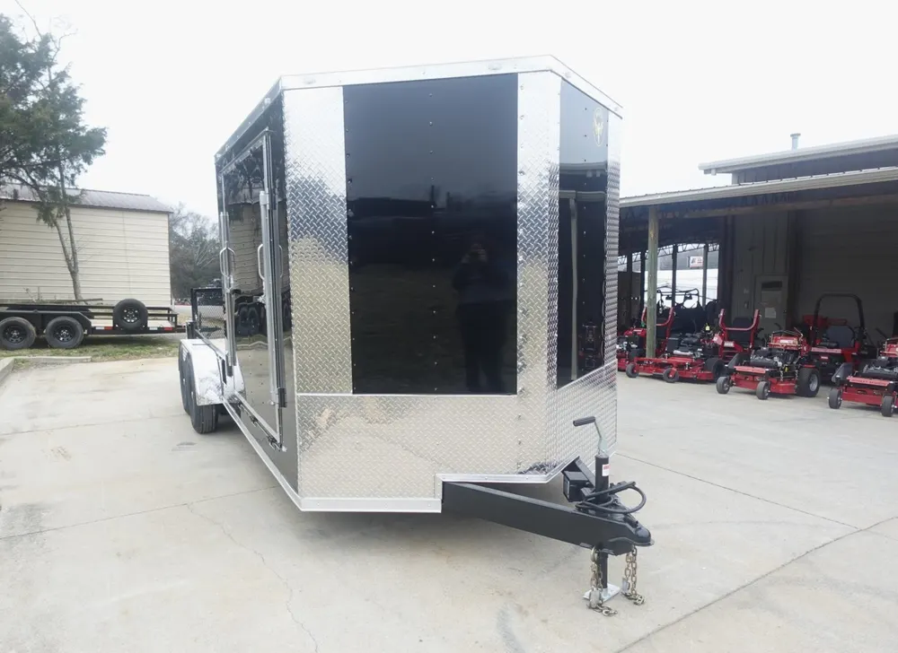 7×20 Black V-nose Hybrid Enclosed Trailer (2) 7K Axles — view 5
