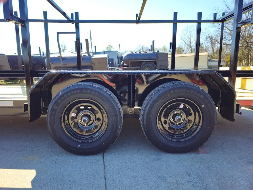 6.4×16 Straight Deck Tandem Utility Trailer 4.5ft Ladder Racks — view 5