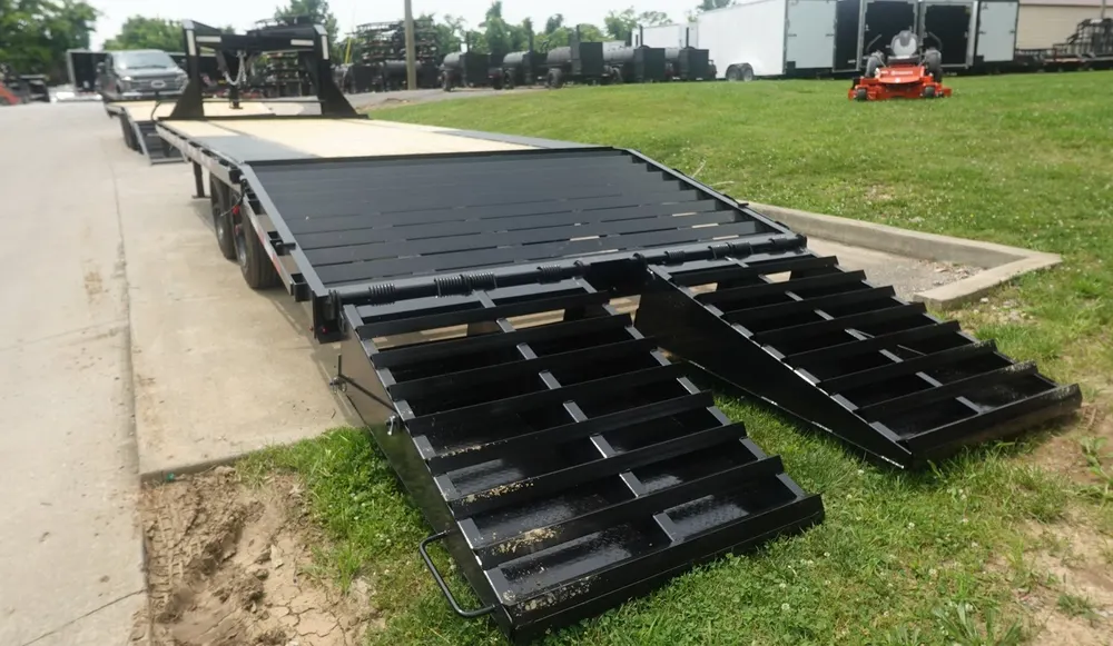 8.5×25 Gooseneck Deckover Dovetail Trailer (2) 10K Axles King Kong Ramps 20K GVWR — view 8