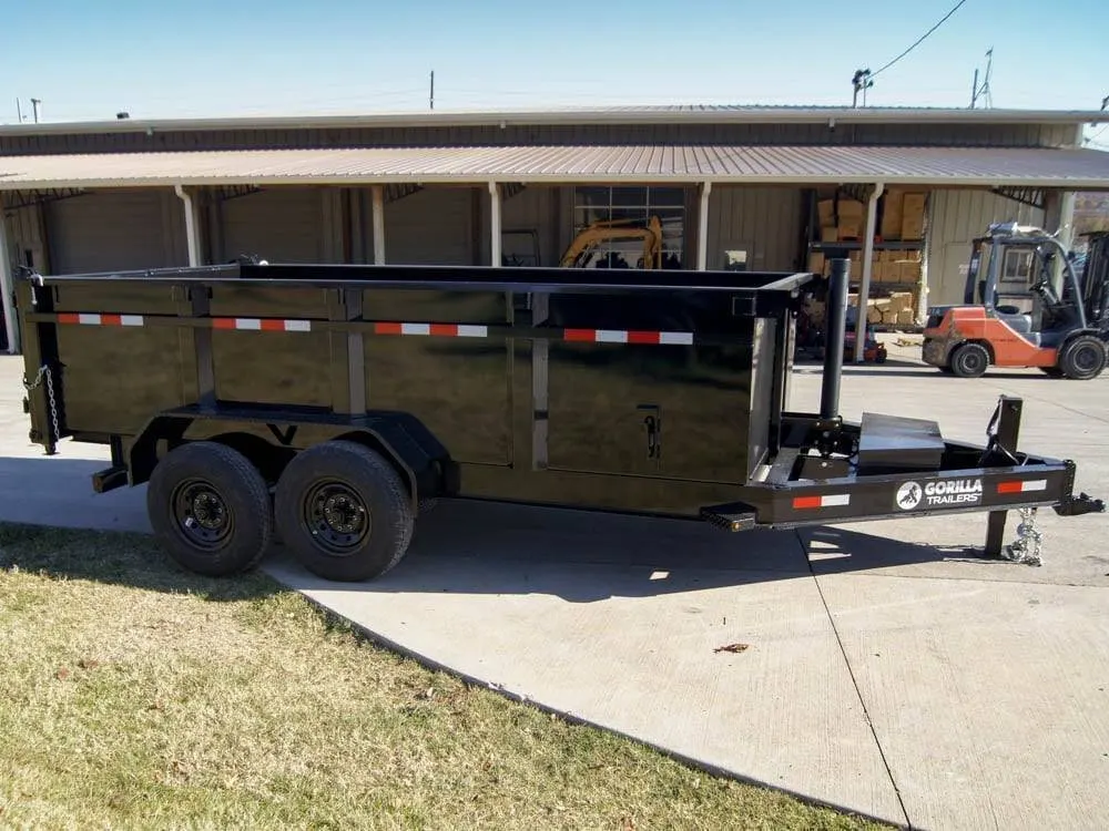 7×14 Gorilla Telescopic IBeam Dump Trailer with 3ft Sides (2) 7K Axles — view 6