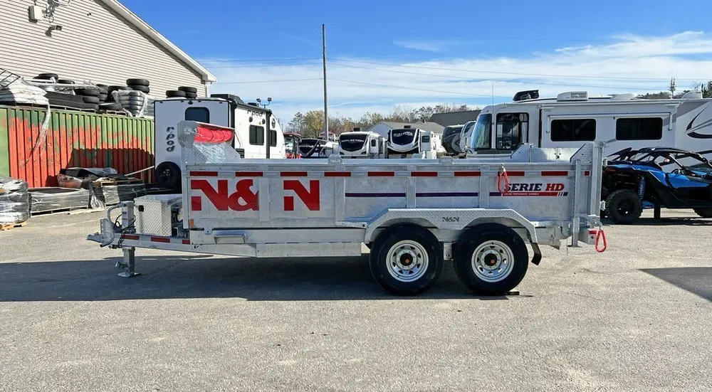2024 N&N Trailers 7×14 14K Galvanized Hydraulic Dump w/Ramps, 2-Way Spreader Gate, Tarp Kit — view 6