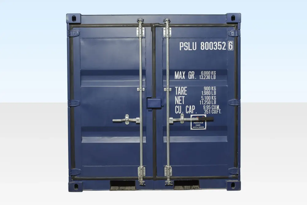 8-Fuß-Seecontainer One-Trip, blau (RAL 5013)