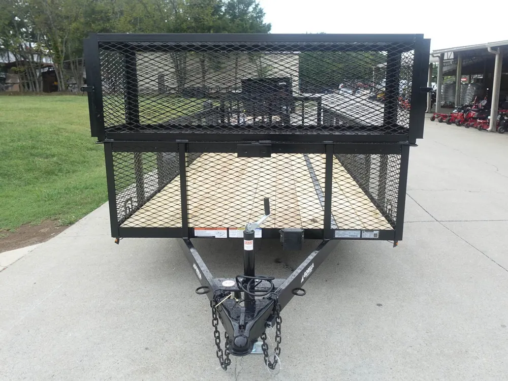 6.4×16 Dovetail Utility Trailer with Front Basket 2ft Mesh (2) 3500lb Axles — view 2