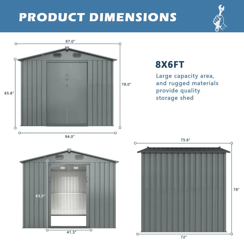 Metal Storage Shed For Sale — view 2