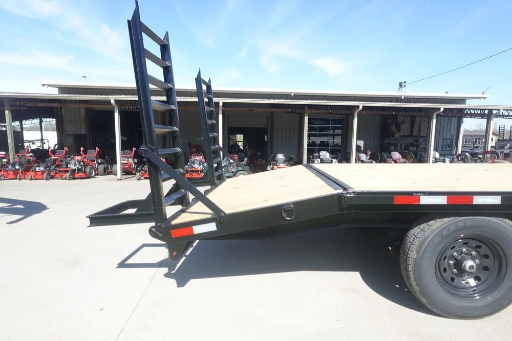 8.5×20 I-Beam Deckover Trailer (2) 7K Axles Stand-Up Ramps — view 6