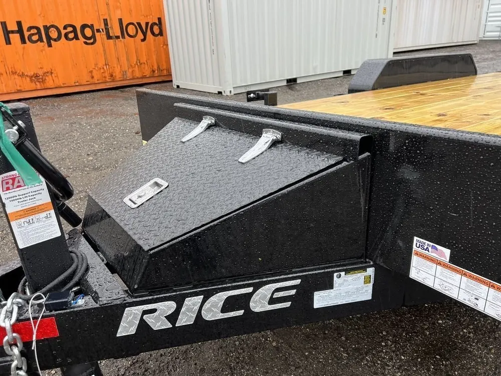 2024 Rice Trailers 7×16 10K Equipment Hauler w/D-Rings, Spare Mount, & Toolbox — view 3