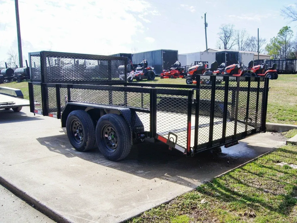 7×14 Powder Coated Dovetail Utility Trailer Stacked Baskets (2) 3,500lb Axles — view 5