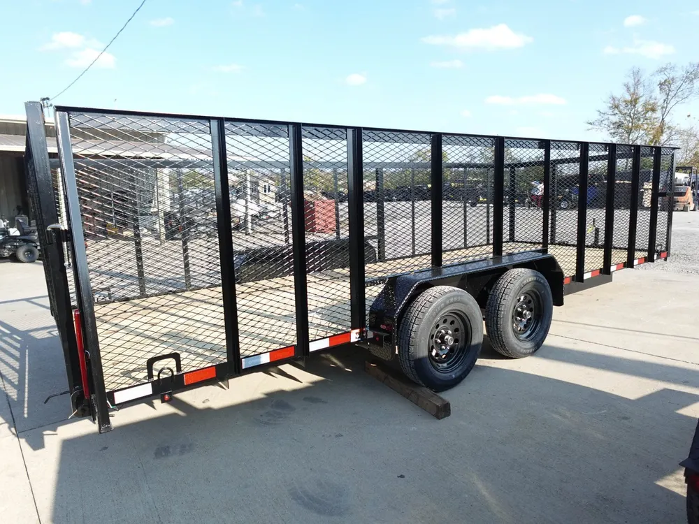 7×20 Straight Deck Utility Trailer 4ft Mesh Sides (2) 3,500lb Axles — view 10