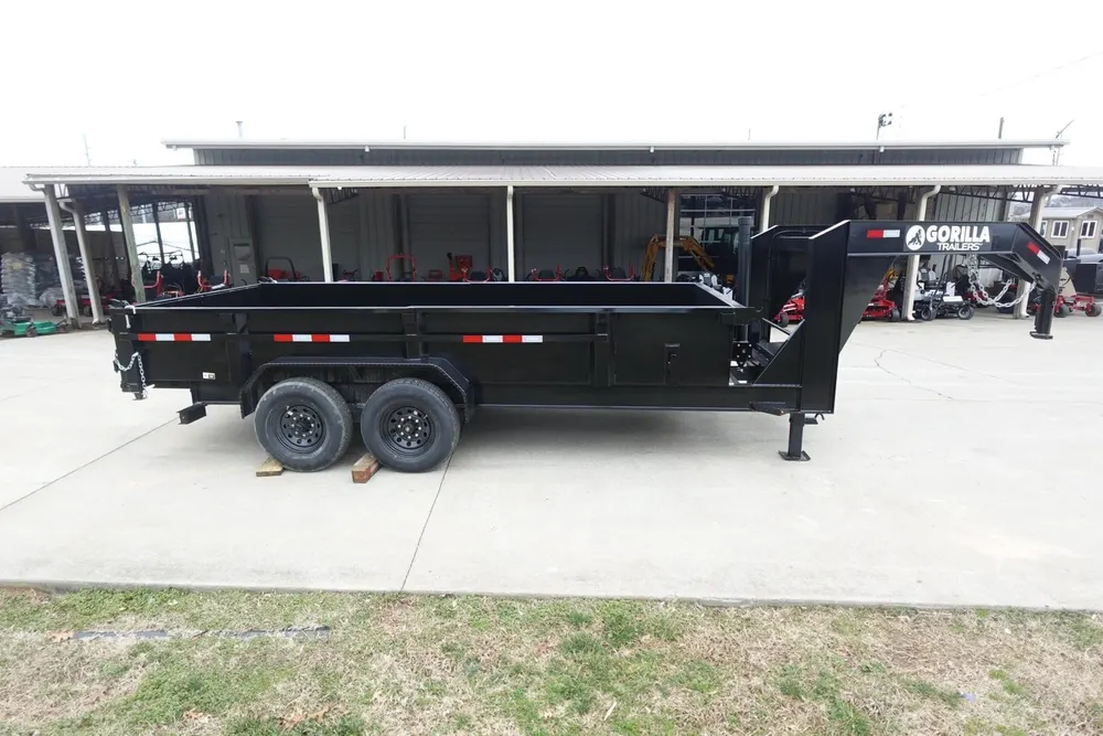 7×16 Gorilla Telescopic Gooseneck IBeam Dump Trailer 2ft Sides (2) 7K Axles — view 8