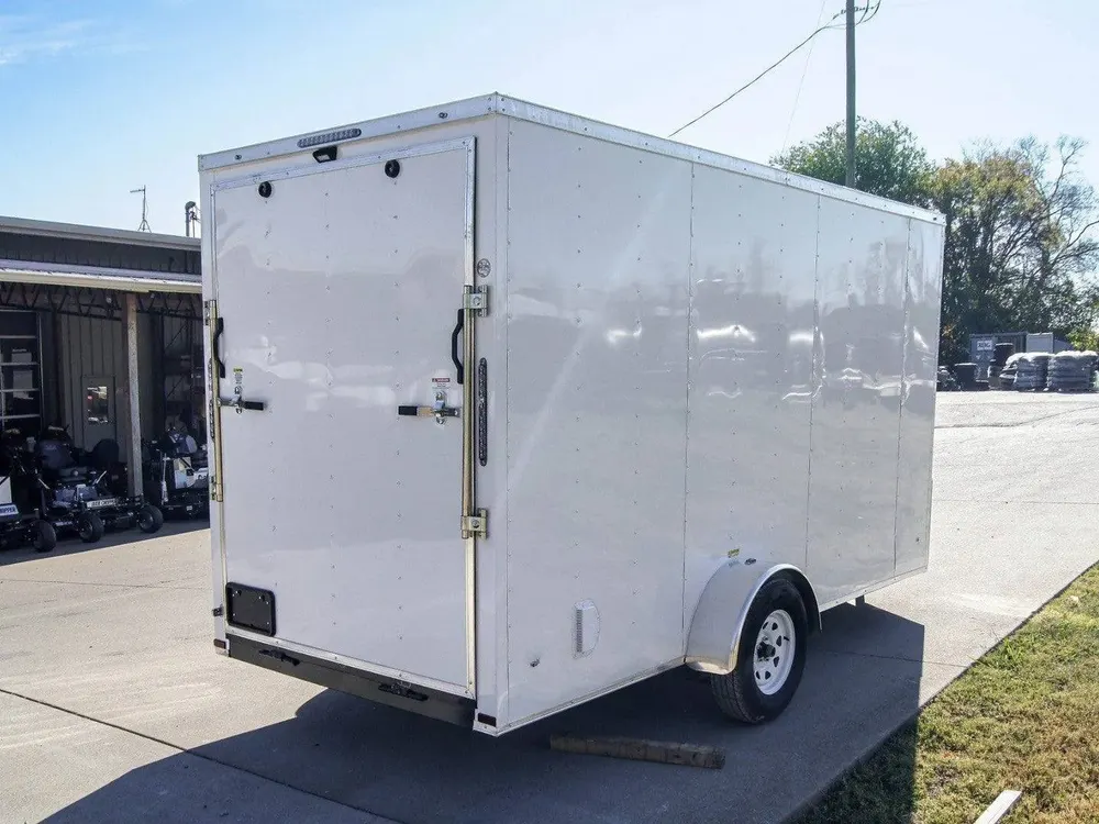 6×14 White Slant Top V-Nose Enclosed Trailer 3,500lb Axle — view 5