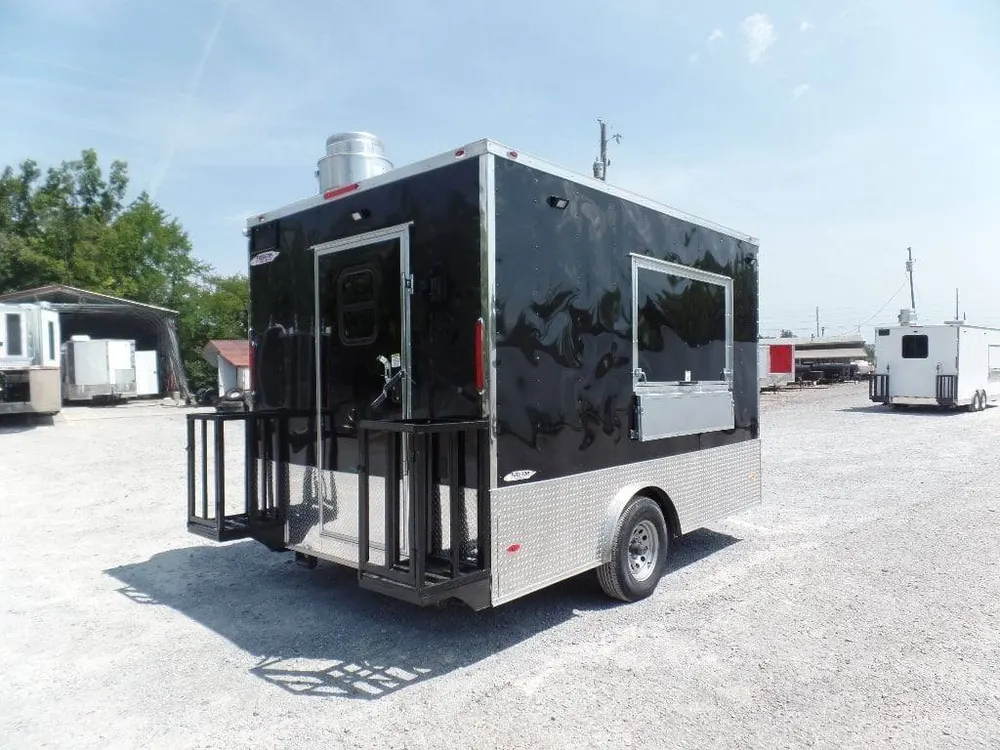 8.5′ x 12′ Black Concession Food Trailer — view 2