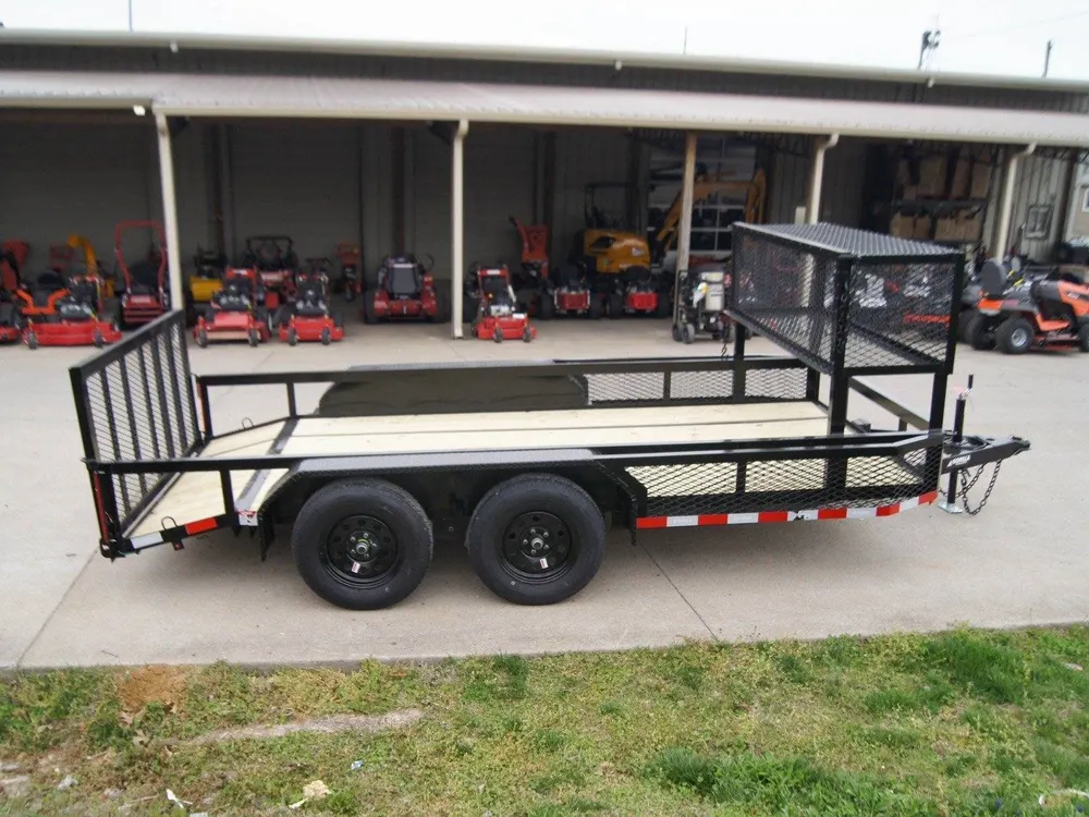 6.4×14 Powder Coated Dovetail Utility Trailer with Elevated Basket (2) 3500lb Axles — view 7