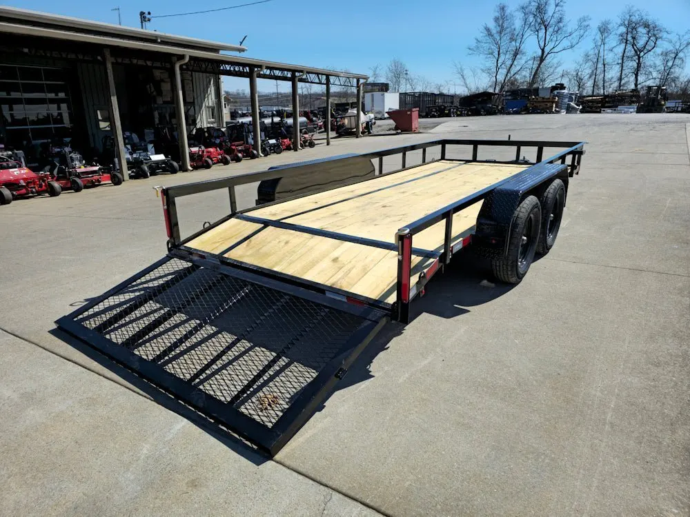 6’4″ x 16 Utility Trailer Double Axle Dovetail With Gate Powder Coated (2) 3500lb Axles — view 9