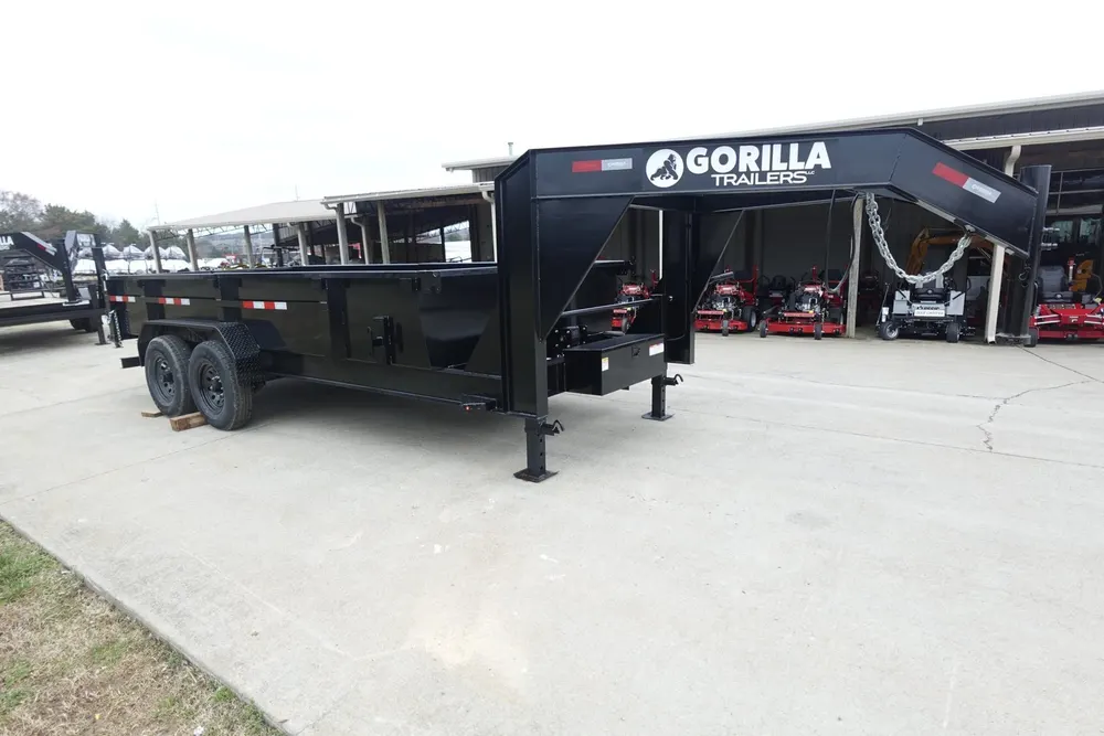 7×16 Gorilla Telescopic Gooseneck IBeam Dump Trailer 2ft Sides (2) 7K Axles — view 9