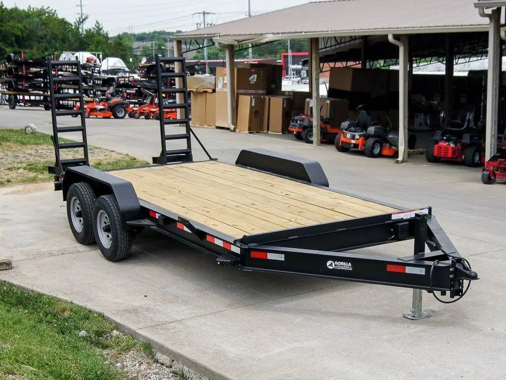 7×16 IBeam Equipment Trailer (2) 5200lb Axles with Stand-Up Ramps — view 7