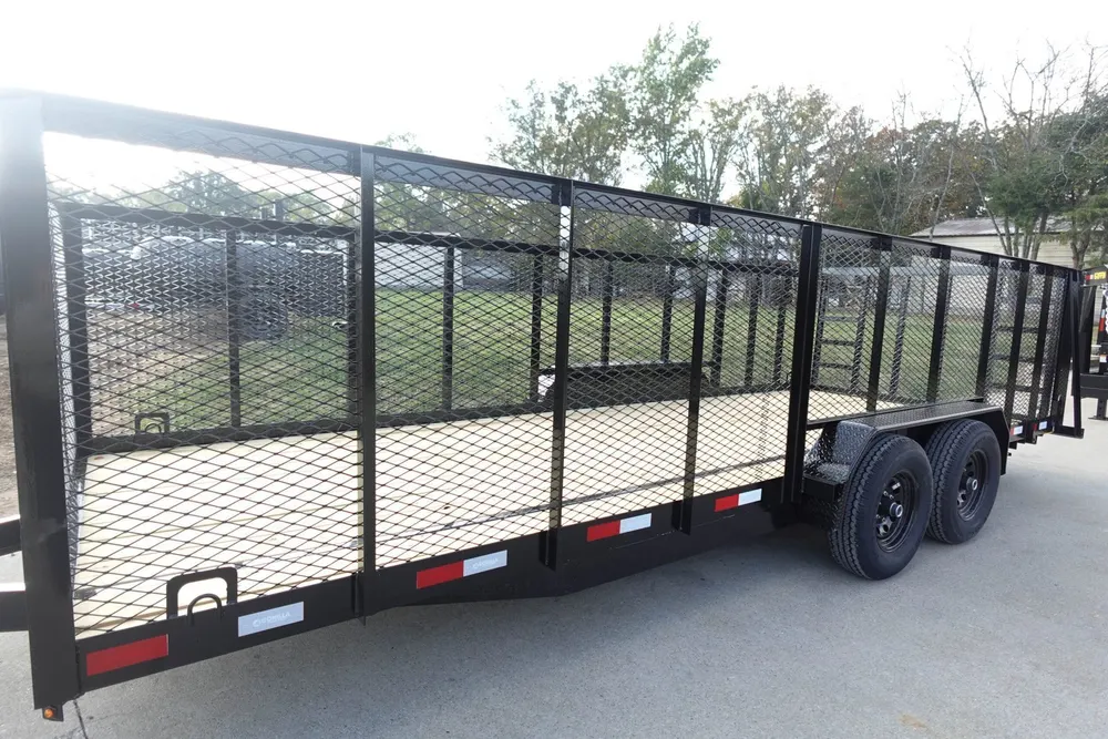7×20 Heavy Duty Dovetail Utility Trailer 4ft Mesh Sides (2) 3,500lb Axles — view 4
