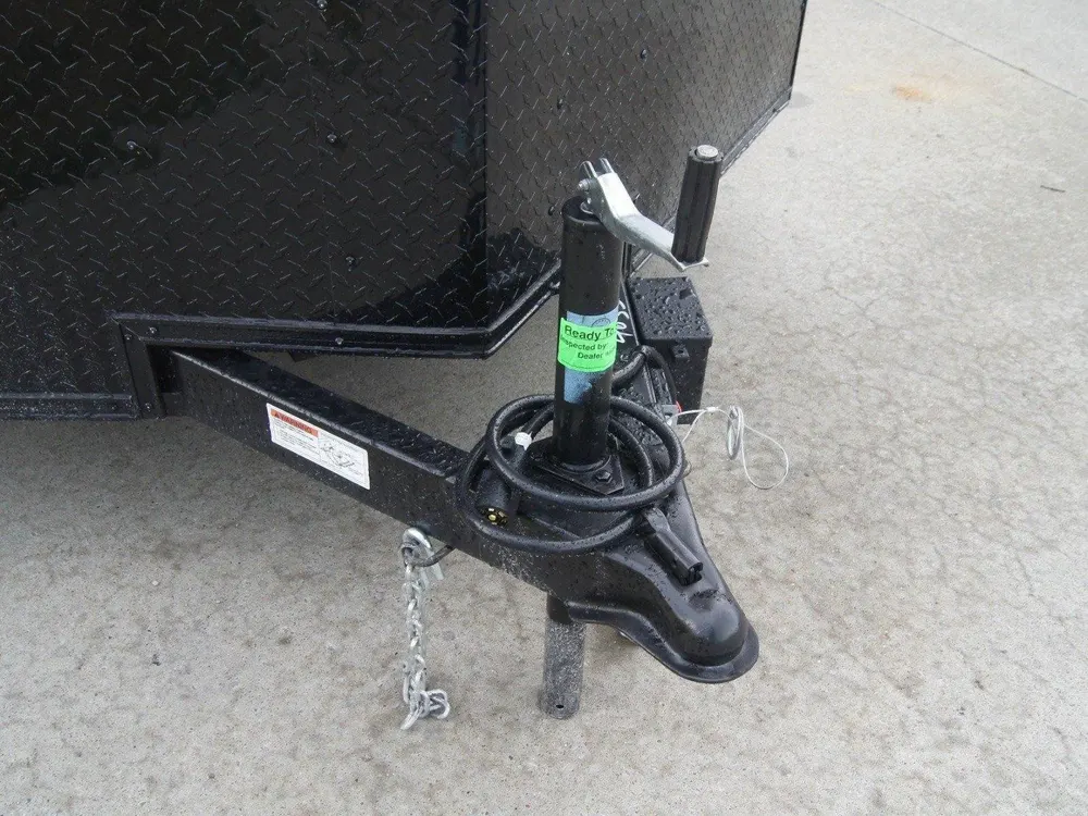 7×14 Enclosed Trailer White V-Nose Blackout Package 3,500lb Axle Storage — view 10