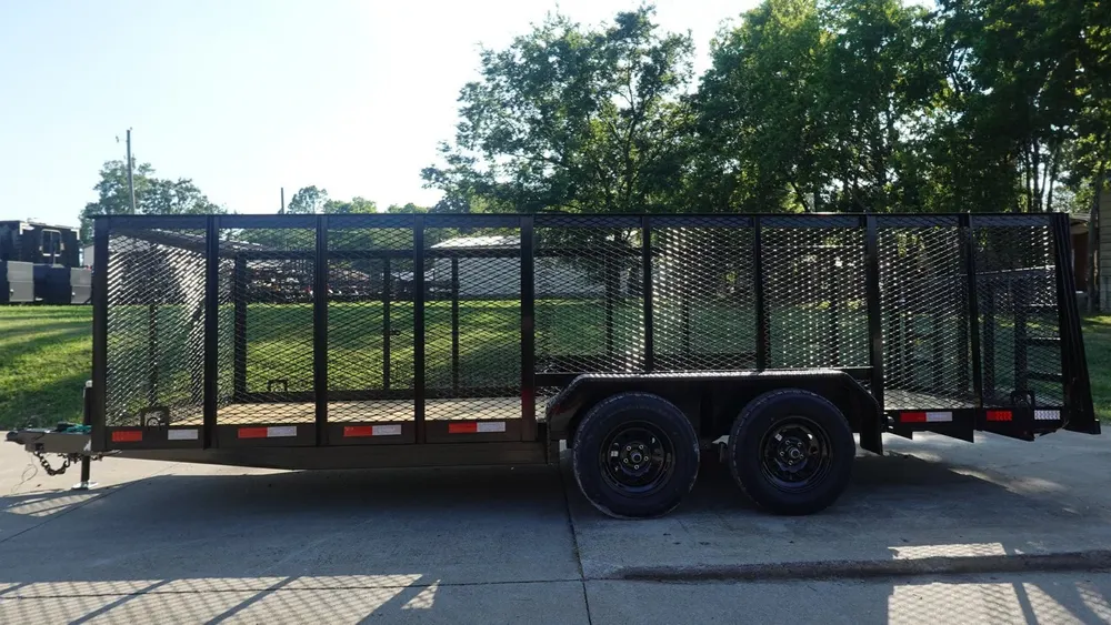 6.4×18 Straight Deck Utility Trailer 4ft Mesh (2) 3500lb Axles — view 7